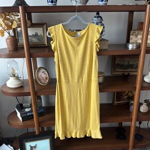 Old Navy Yellow Flutter Sleeve Midi Dress
